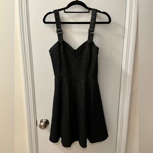 Guess Moto Buckle Fit & Flare Dress